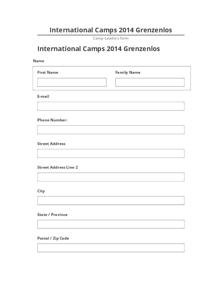 Export International Camps 2014 Grenzenlos to Salesforce