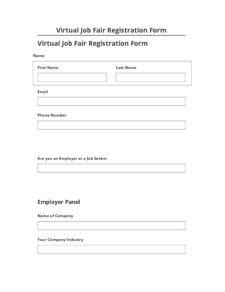 Integrate Virtual Job Fair Registration Form with Netsuite