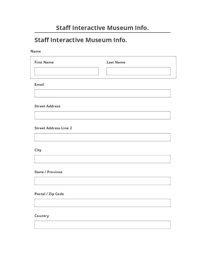Arrange Staff Interactive Museum Info. in Netsuite