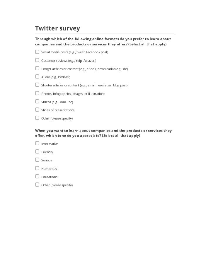 Manage Twitter survey in Salesforce