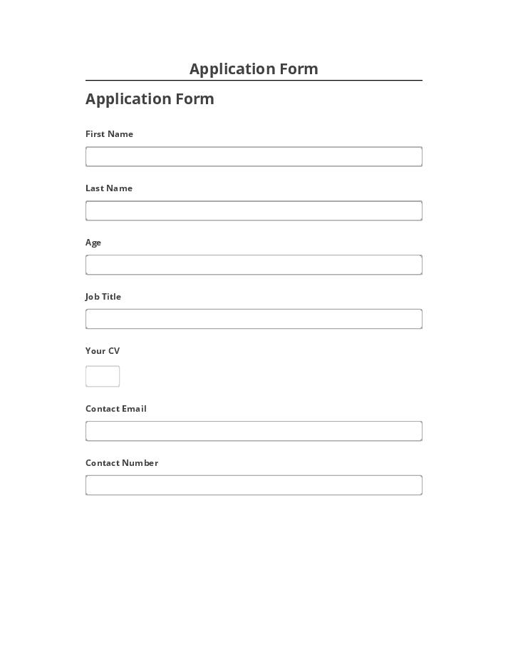 Arrange Application Form