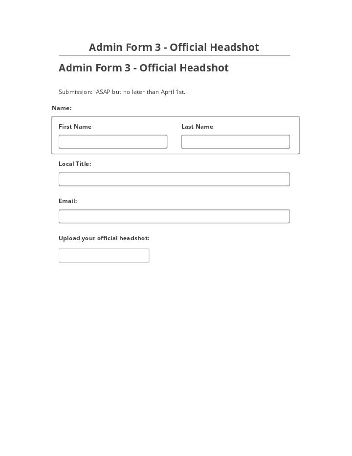 Arrange Admin Form 3 - Official Headshot in Salesforce