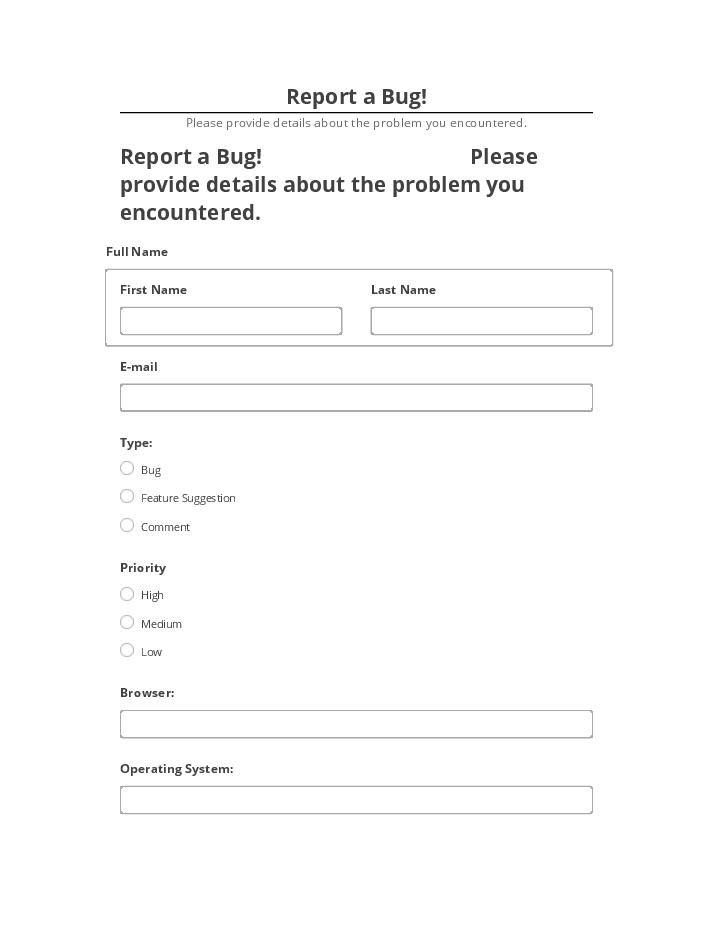 Automate Report a Bug! in Netsuite