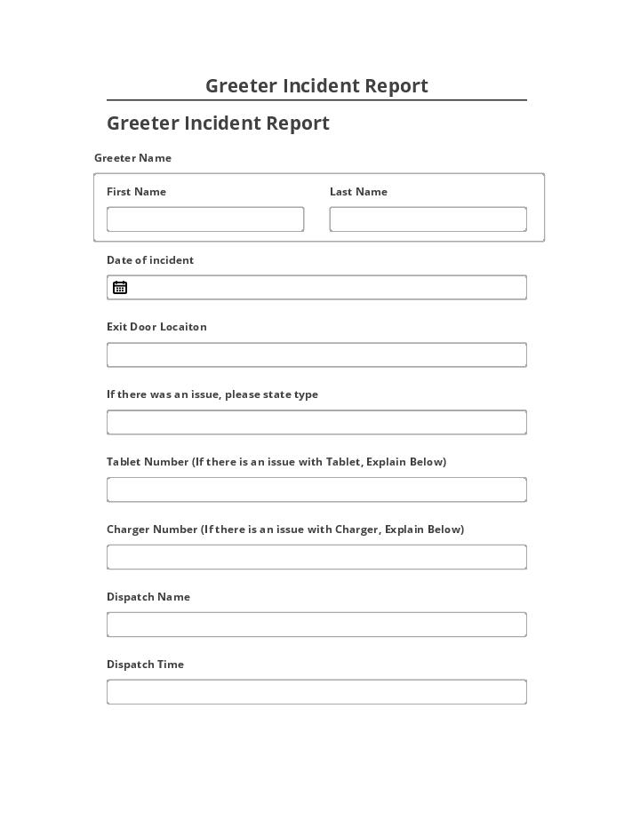 Pre-fill Greeter Incident Report from Netsuite