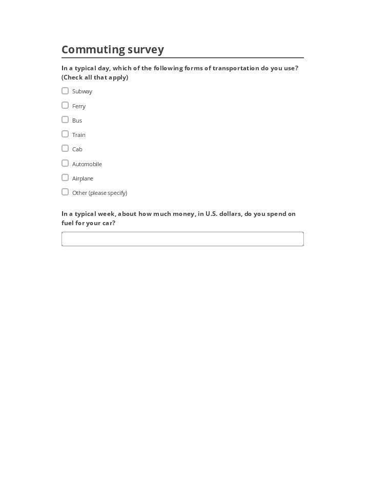 Pre-fill Commuting survey from Netsuite