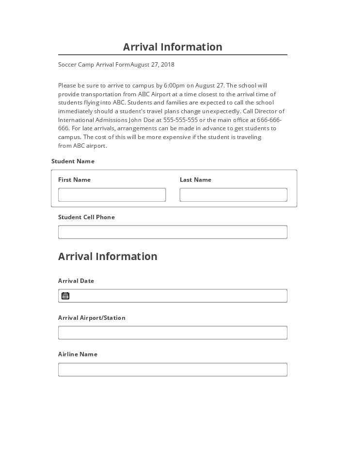 Integrate Arrival Information with Salesforce