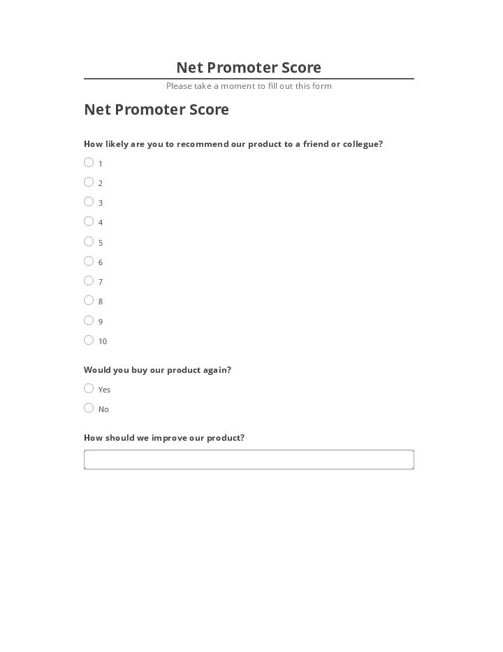 Pre-fill Net Promoter Score