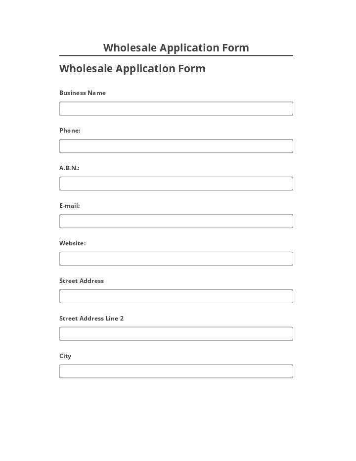 Export Wholesale Application Form