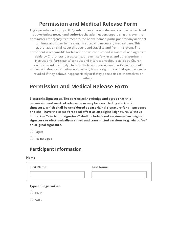 Export Permission and Medical Release Form to Netsuite