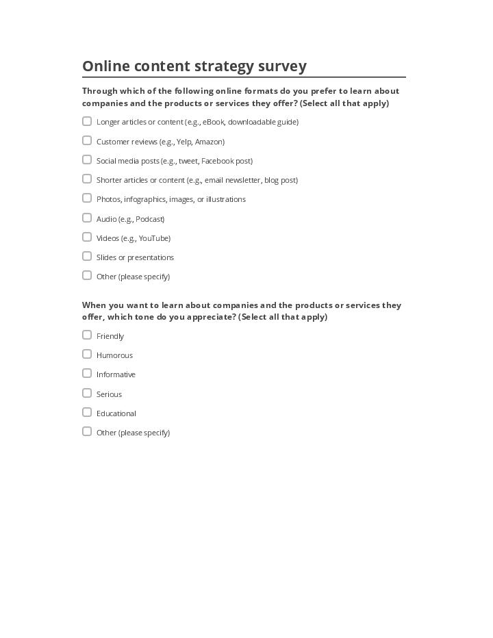 Synchronize Online content strategy survey with Microsoft Dynamics