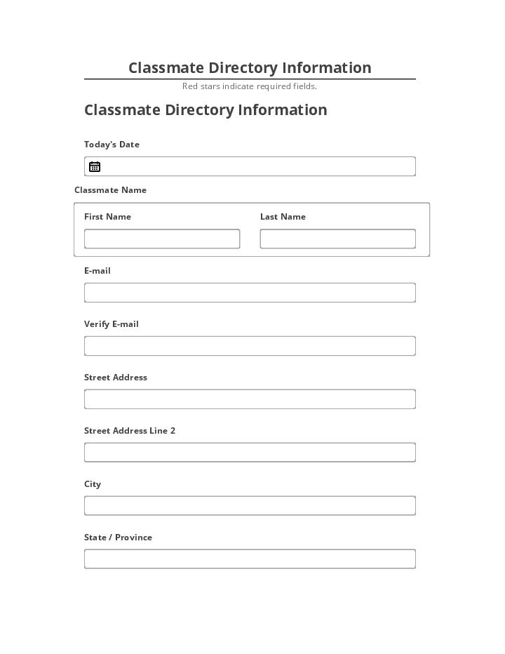 Arrange Classmate Directory Information in Netsuite