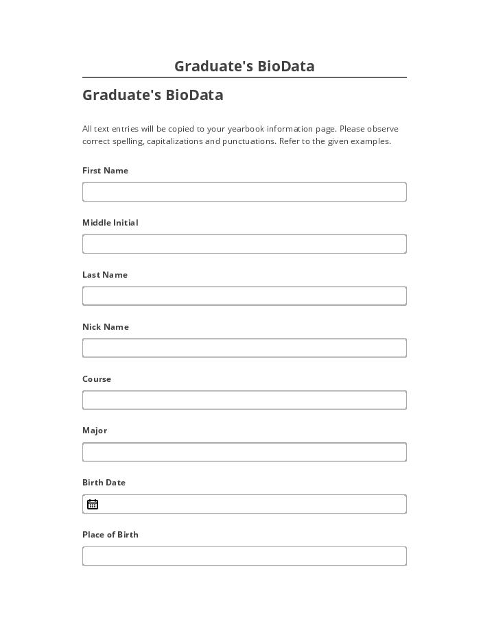 Arrange Graduate's BioData in Microsoft Dynamics