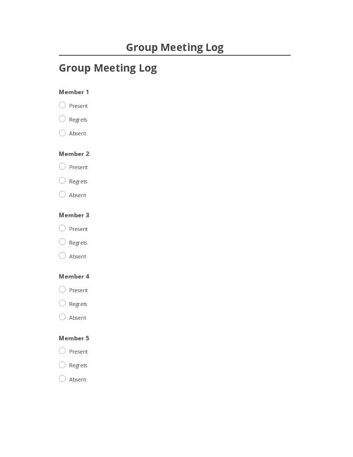 Incorporate Group Meeting Log