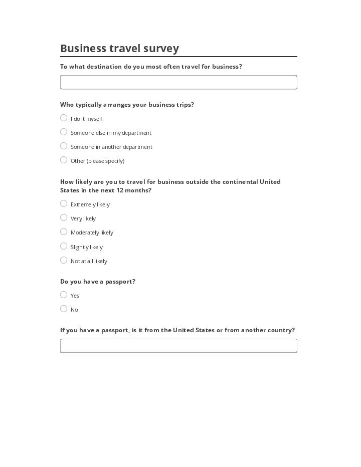 Incorporate Business travel survey in Salesforce