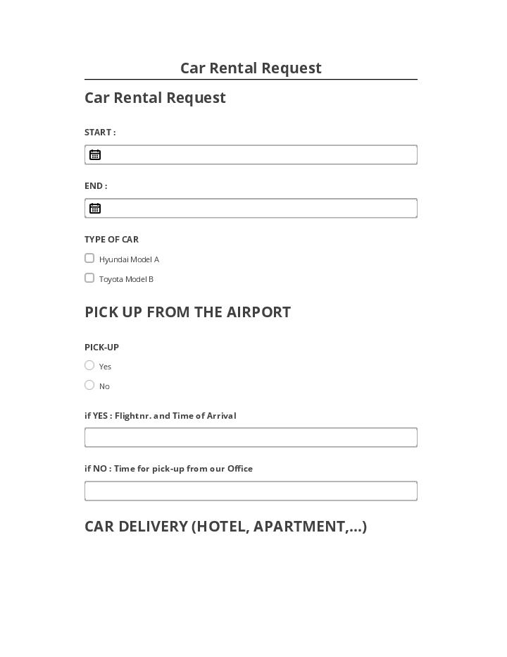 Export Car Rental Request to Netsuite