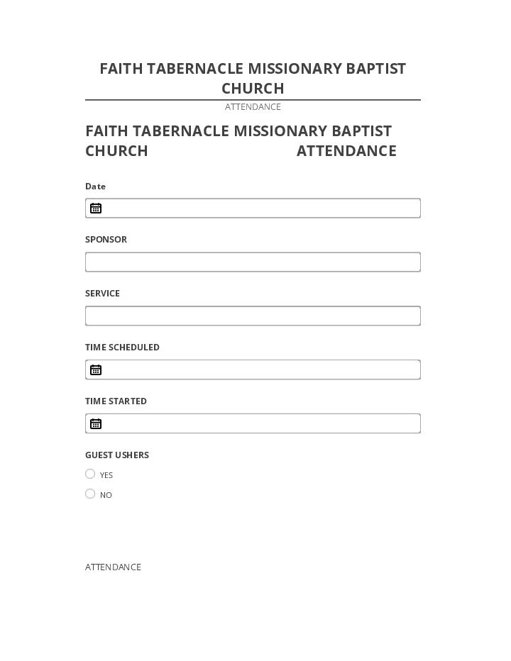 Pre-fill FAITH TABERNACLE MISSIONARY BAPTIST CHURCH from Salesforce