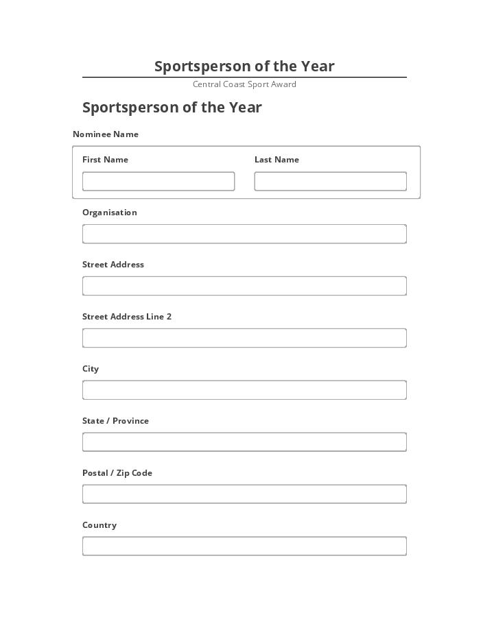 Synchronize Sportsperson of the Year with Salesforce