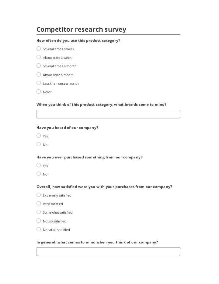 Incorporate Competitor research survey in Microsoft Dynamics
