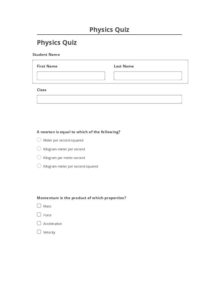 Manage Physics Quiz in Microsoft Dynamics