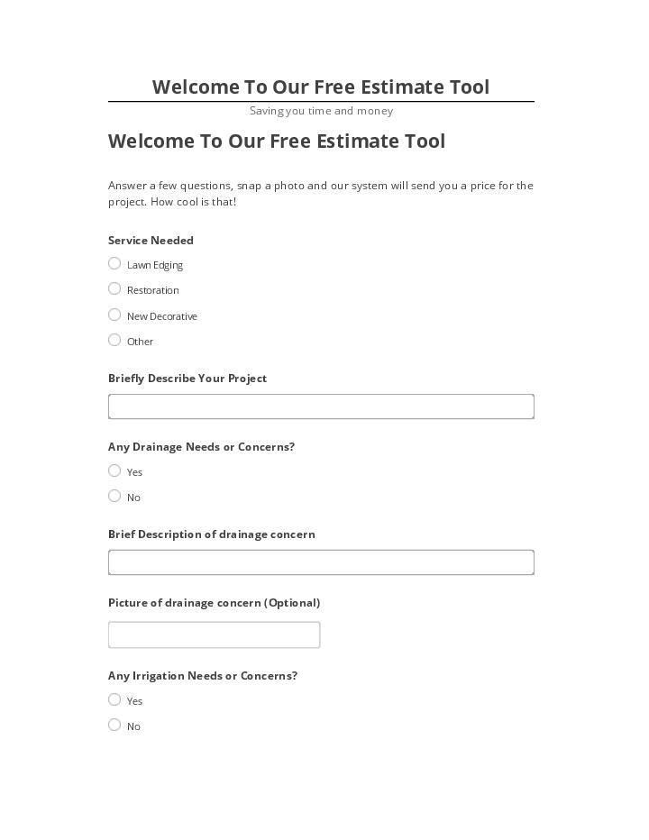 Synchronize Welcome To Our Free Estimate Tool with Microsoft Dynamics