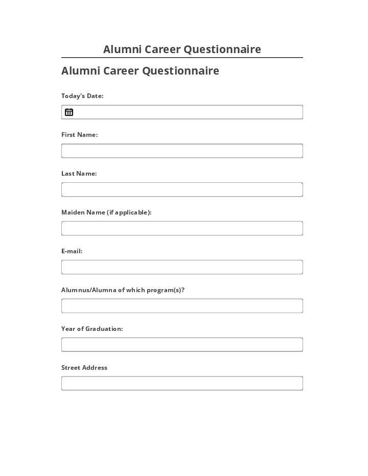Export Alumni Career Questionnaire to Microsoft Dynamics