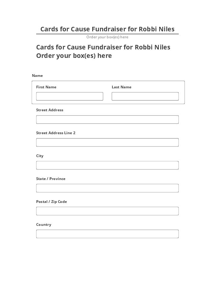 Automate Cards for Cause Fundraiser for Robbi Niles in Netsuite