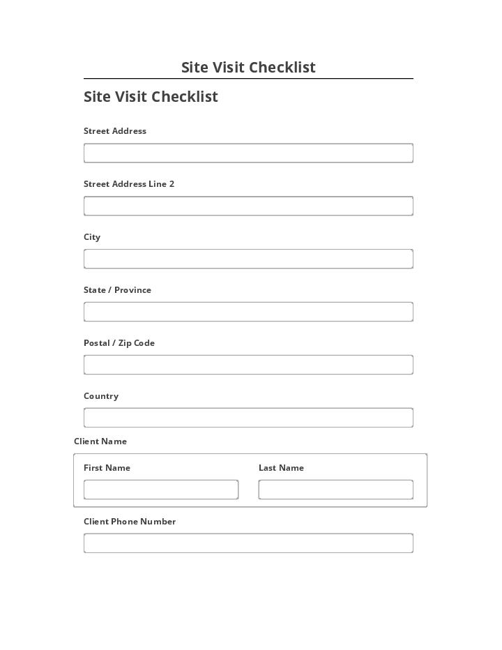 Manage Site Visit Checklist