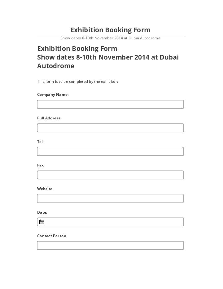 Manage Exhibition Booking Form