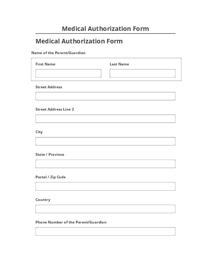 Arrange Medical Authorization Form