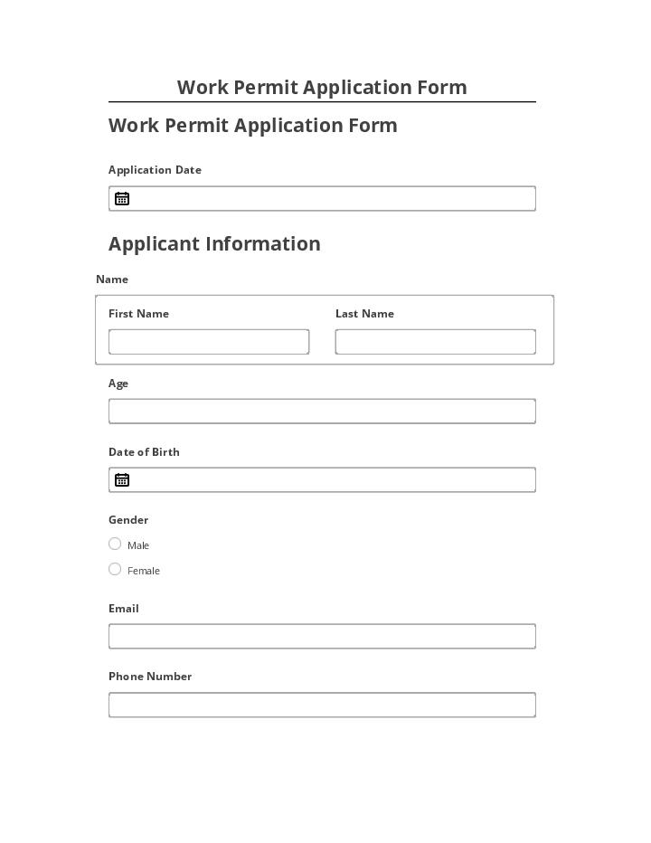 Arrange Work Permit Application Form in Microsoft Dynamics
