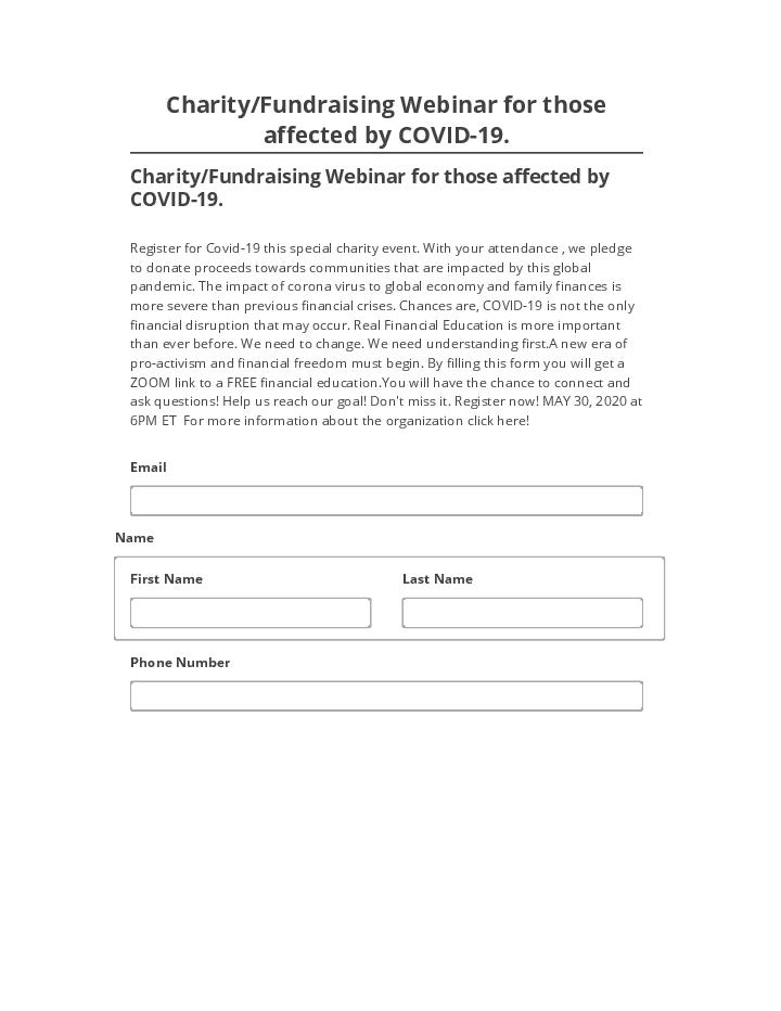 Incorporate Charity/Fundraising Webinar for those affected by COVID-19. in Microsoft Dynamics