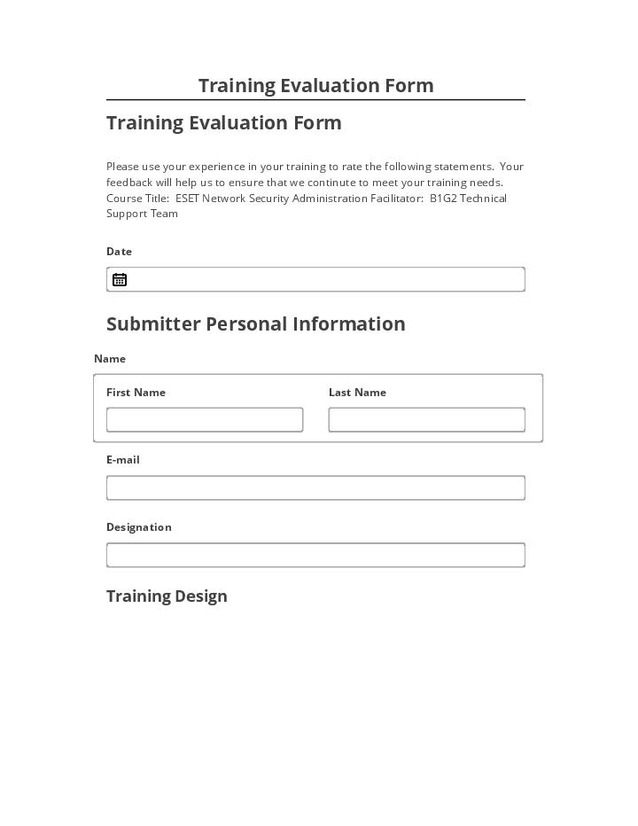 Incorporate Training Evaluation Form