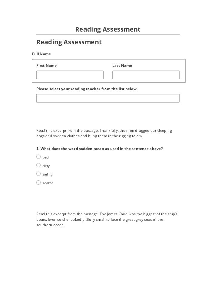 Update Reading Assessment from Netsuite