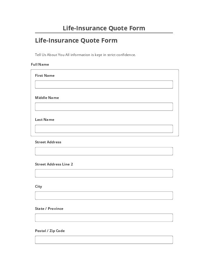 Incorporate Life-Insurance Quote Form in Salesforce