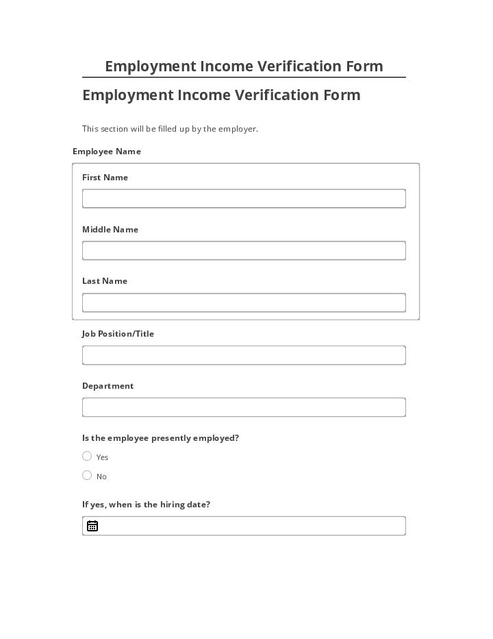 Integrate Employment Income Verification Form with Salesforce