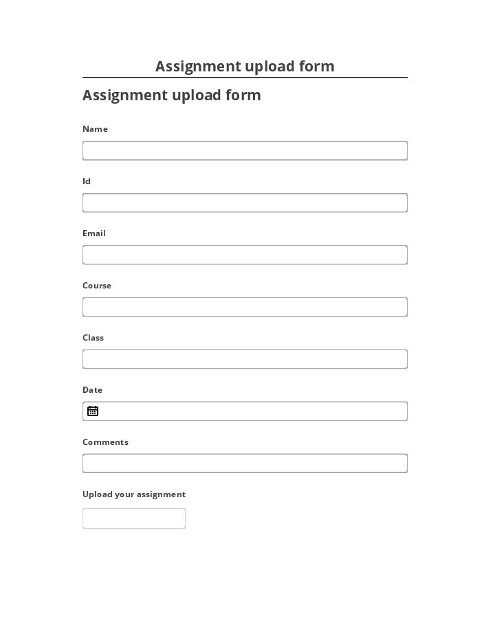 Arrange Assignment upload form in Netsuite
