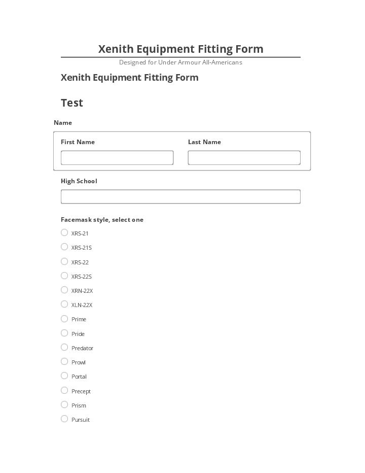 Integrate Xenith Equipment Fitting Form with Microsoft Dynamics