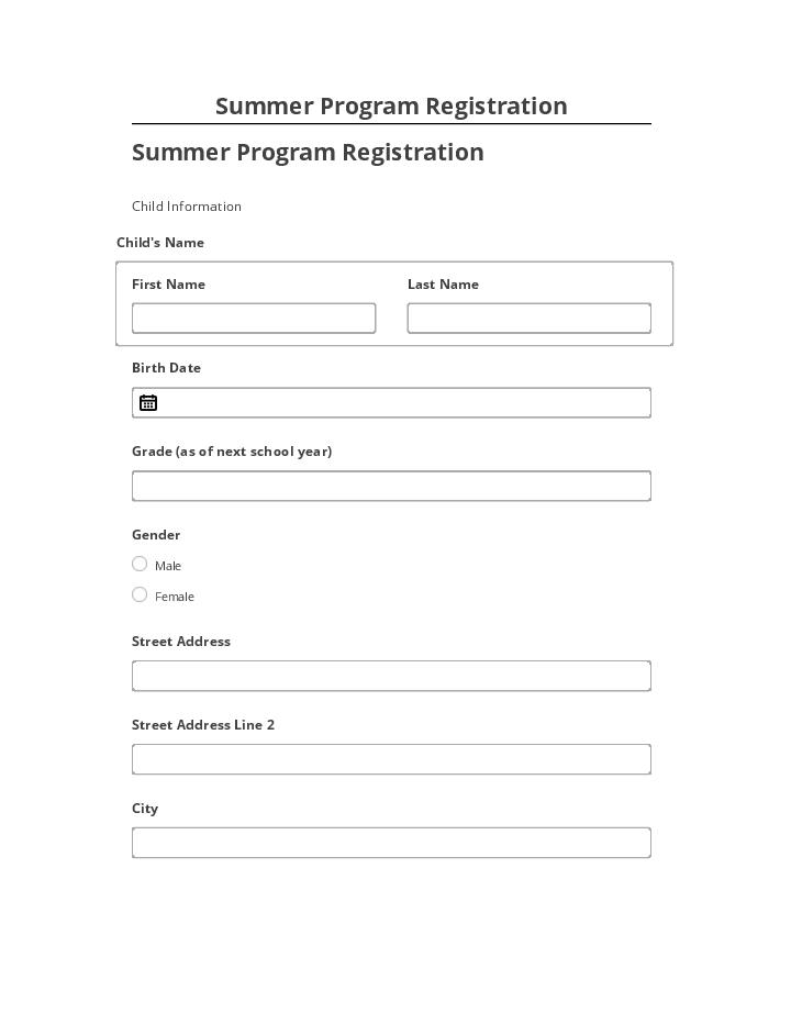 Pre-fill Summer Program Registration from Salesforce