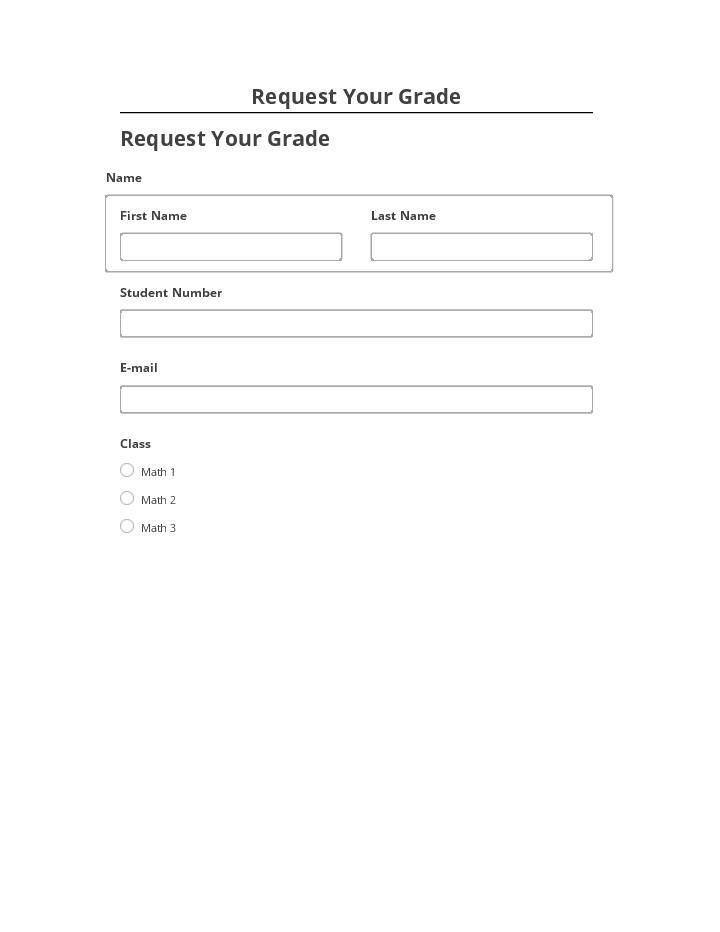 Pre-fill Request Your Grade from Salesforce