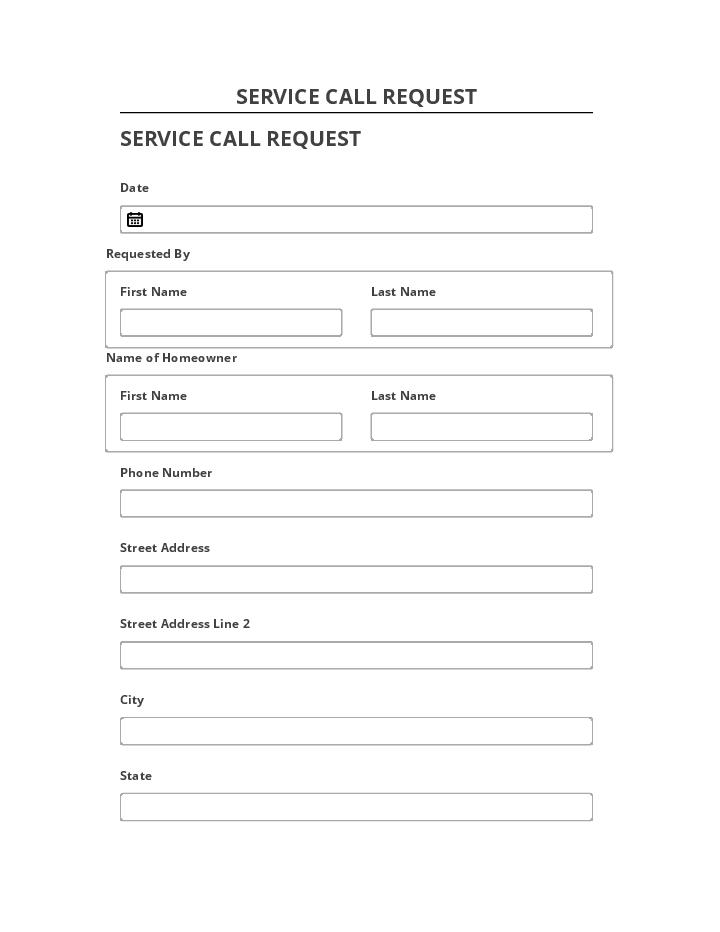 Synchronize SERVICE CALL REQUEST