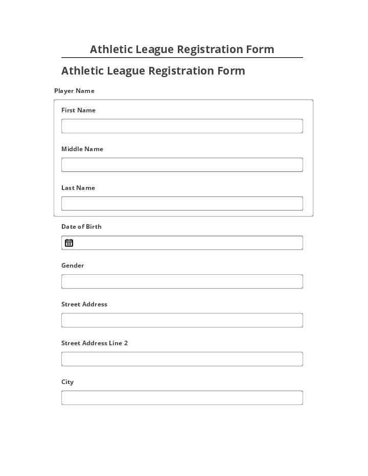 Arrange Athletic League Registration Form in Salesforce
