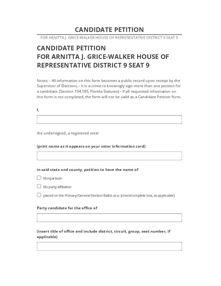 Incorporate CANDIDATE PETITION in Microsoft Dynamics