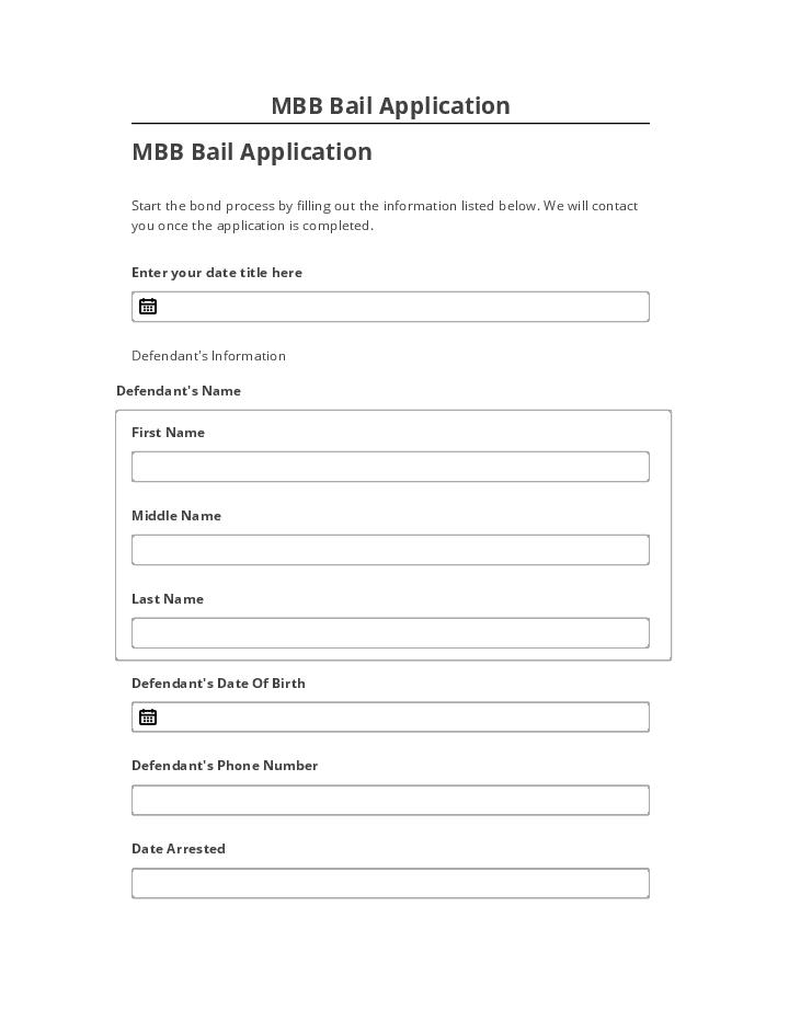 Arrange MBB Bail Application in Netsuite