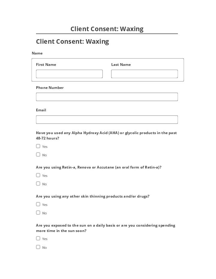 Pre-fill Client Consent: Waxing from Salesforce