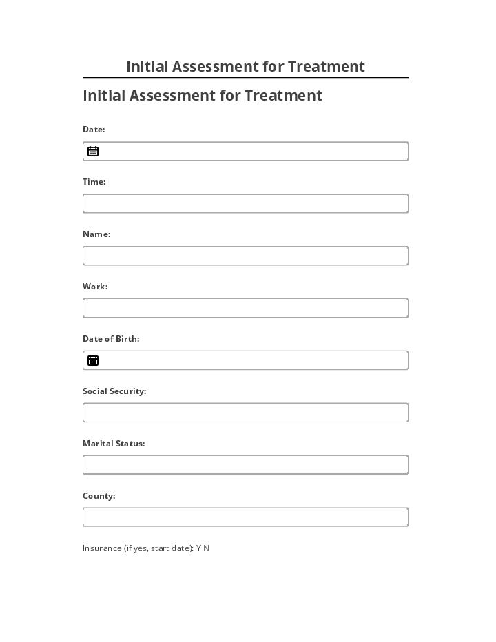 Manage Initial Assessment for Treatment in Salesforce