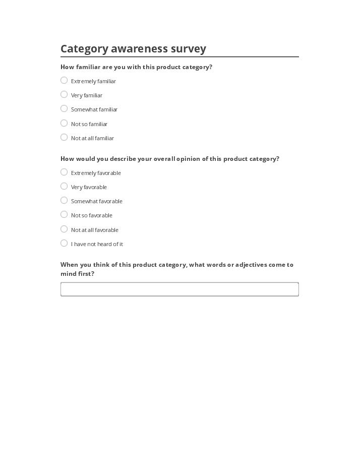 Pre-fill Category awareness survey from Netsuite