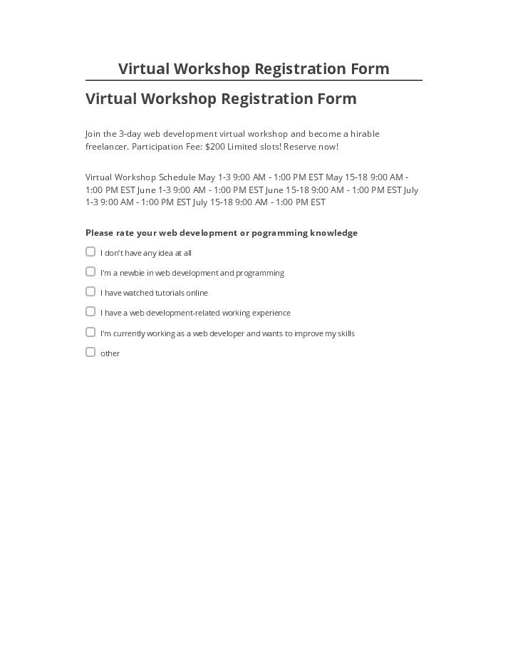 Incorporate Virtual Workshop Registration Form in Microsoft Dynamics