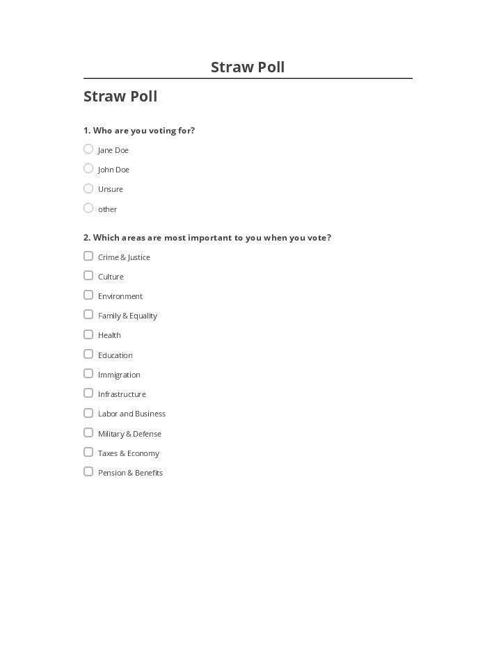 Pre-fill Straw Poll