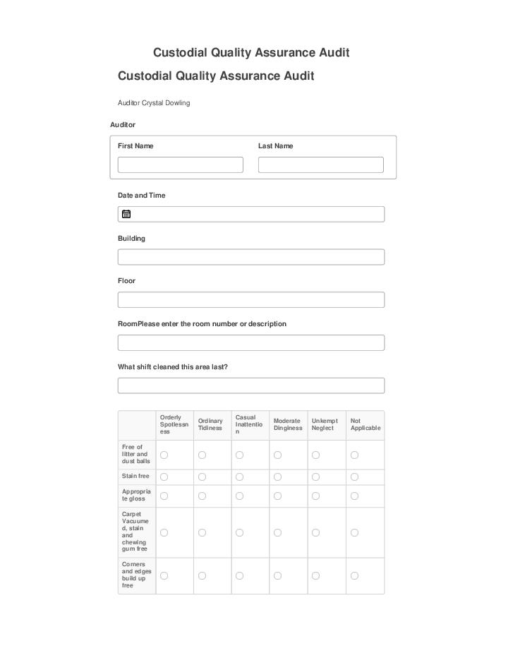 Pre-fill Custodial Quality Assurance Audit from Salesforce