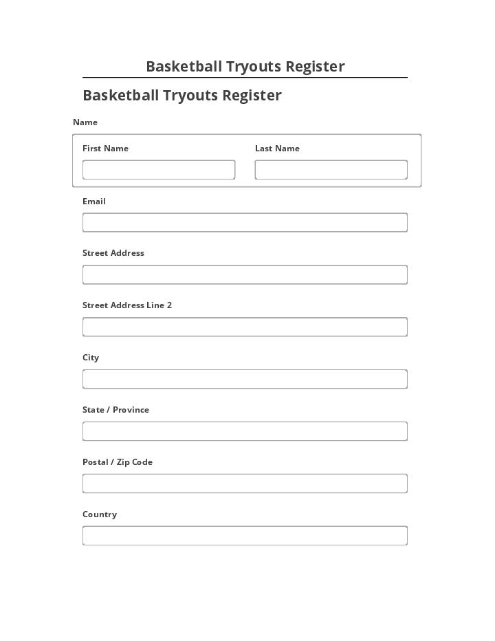 Arrange Basketball Tryouts Register